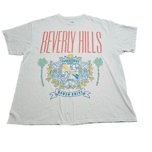 Vintage Beverly Hills Rodeo Drive Tshirt 100% Cotton Off White Womens XL